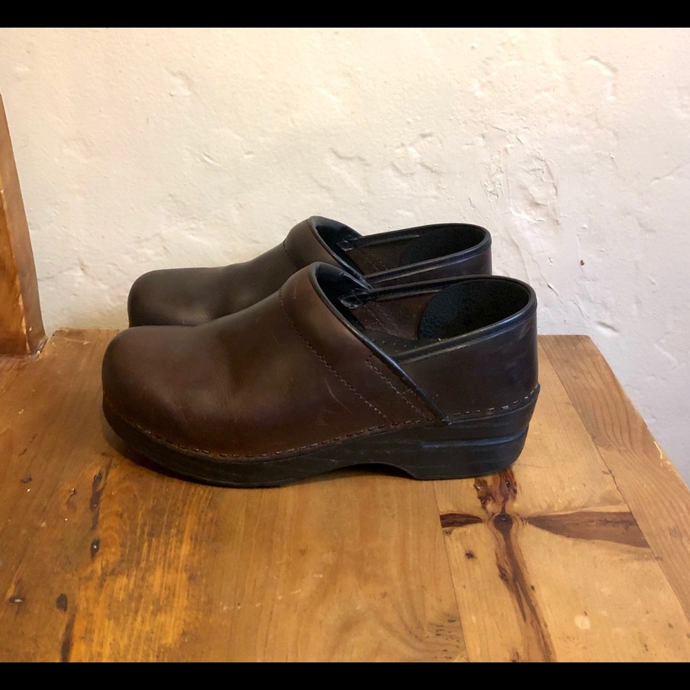 Brown Leather Dansko Clogs